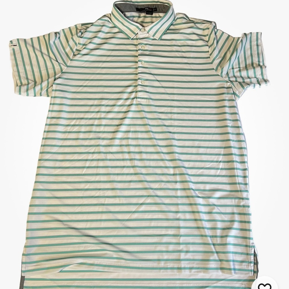 RLX polo Ralph Lauren Green and White Striped Polo men's shirt wicking sharp